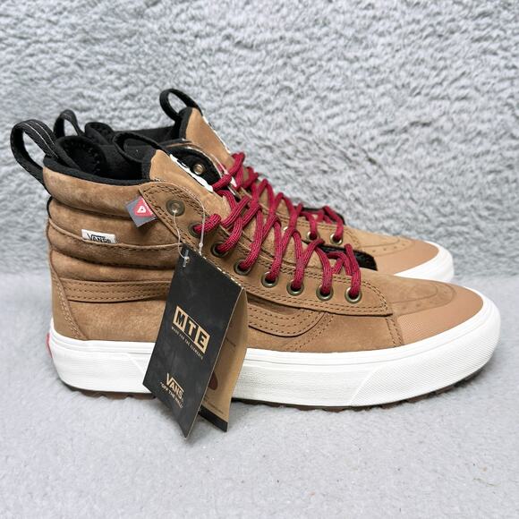 Vans Sk8 Hi MTE 2 Mens Size 8 Sneakers Shoes Chipmunk Brown Leather Marshmallow - Picture 2 of 10